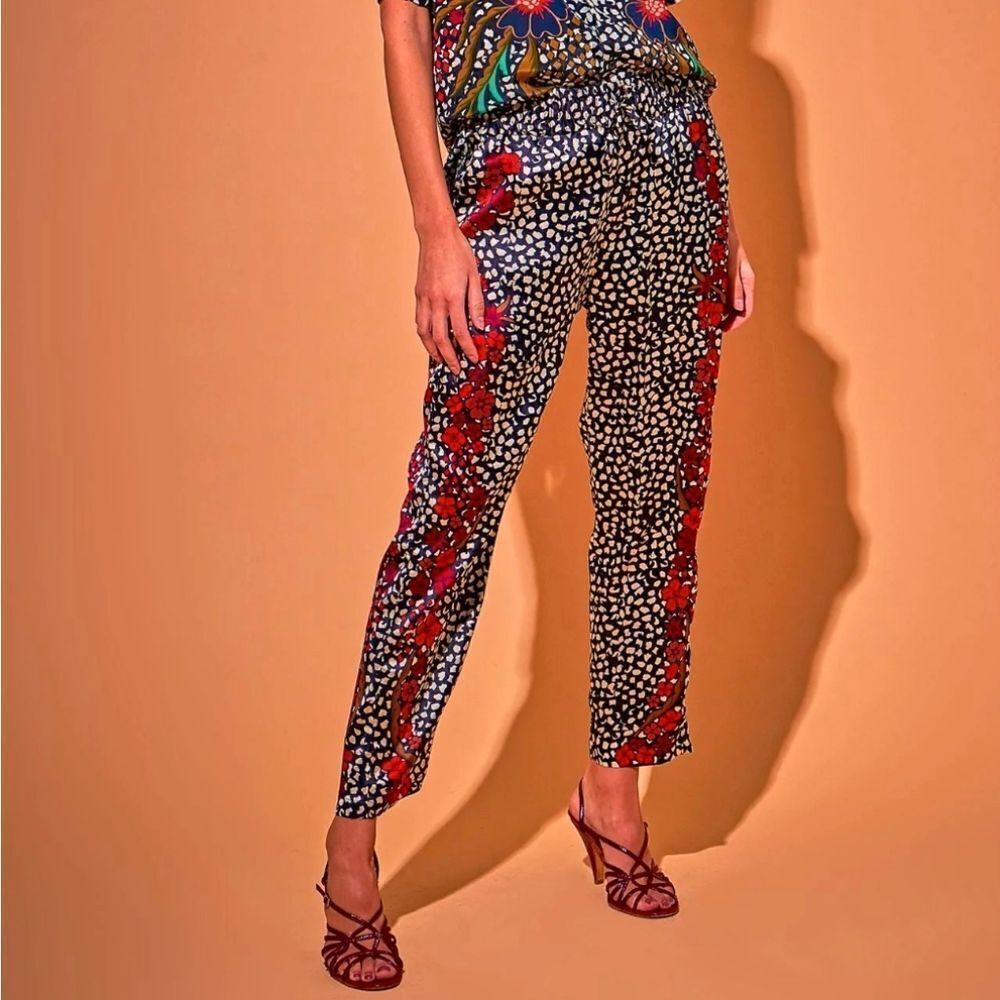 Tucker Julia Pant Baroque Floral in Silk Stretch Charmeuse